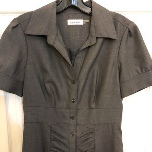 Calvin Klein gray button down dress